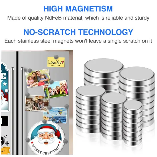 40 Pieces Small Magnets, Tiny Rare Earth Magnets, 5 Different Size Neodymium Magnets for Refrigerator, DIY, Building, Crafts and Kitchen Cabinet, Office Magnets {5}