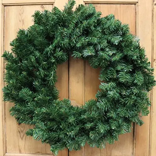 Northern Pine Wreath with 220 Lifelike Green Tips | 24" Wide | Indoor/Outdoor Use | Holiday Xmas Accents | Christmas Wreaths | Home & Office Decor (Set of 12) - 2024 Christmas Collection, Floral Home by Artificial Flowers {2}