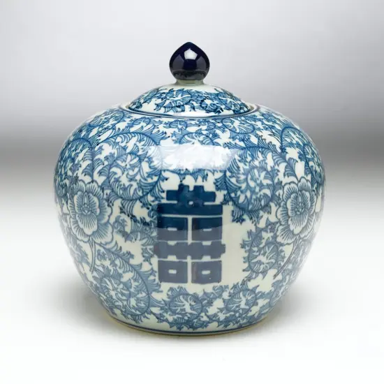 AA Importing 59752 8 Inch Blue & White Jar {1}