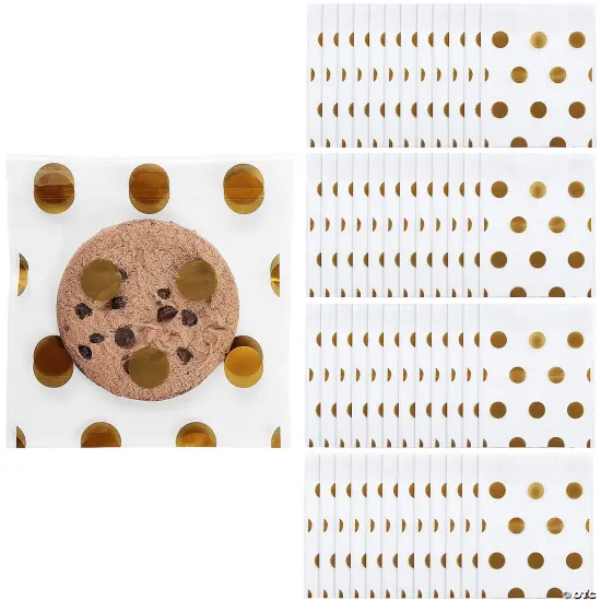 Bulk 144 Pc. Polka Dot Cellophane Cookie Treat Bags {2}