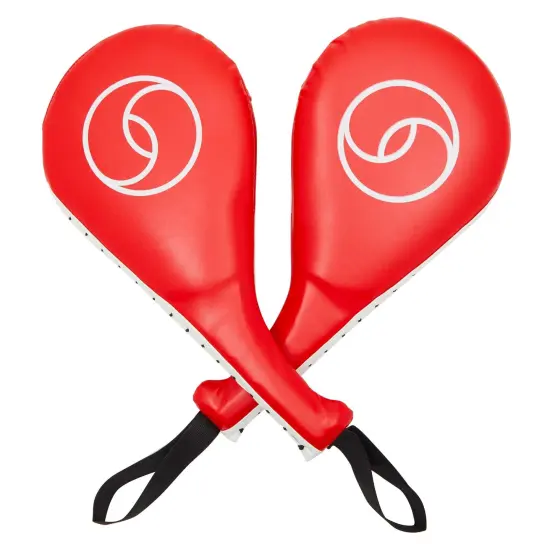 2 Pack Taekwondo Kick Pads, Martial Arts Training Equipment, Kickboxing Striking Target Pads, TKD Sparring Gear (Red, 15 x 2.5 x 7.5 In) {1}