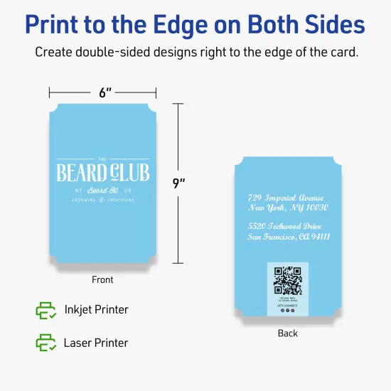 Avery Matte White Postcards, 6" x 9" Rectangle Scalloped Edge {6}