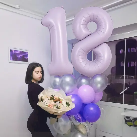 Number Balloons 10 Pastel Purple, 40 Inch Lavender Mylar Foil Number 1 & 0 Balloons for Girls 10th Birthday Balloons, Large Light Purple Helium 10 Balloons for Women 10th Anniversary Party Decorations {5}