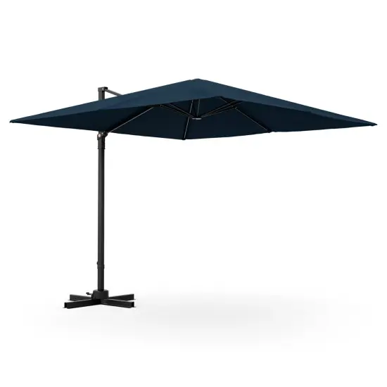 Costway Patio 9.5FT Square Cantilever Offset Hanging Umbrella 2-Tier 360&deg; Outdoor Beige/ Coffee/Navy/Gray {9}
