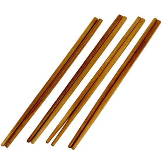 Chef Craft 9.5" Long Reusable Natural Bamboo Chopsticks Set - 4 Pair {1}