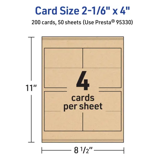 Avery Kraft Brown Tent Cards, 2-1/6" x 4" Rectangle {5}