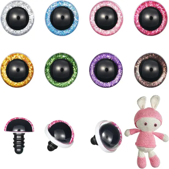 120pcs Glitter Plastic Safety Eyes - 20mm {1}