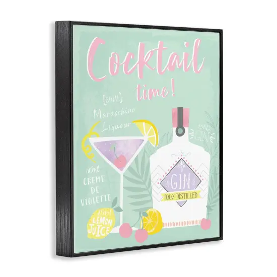 Stupell Industries Cocktail Time with Recipe Framed Giclee Wall Art Design by Angela Nickeas {3}