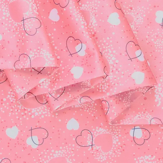 Mook Fabrics Hearts Adored Printed PUL Fabric [60 in. Wide] - By The Yard Pink {2}