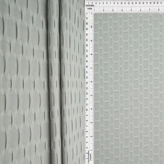 Honeycomb Knit Jacquard Solid Fabric 1 Yard Stretch Soft Durable 58/60" Wide Silver-R {1}