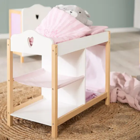 Roba Doll Bed & Storage: Scarlett - White & Pink - Multifunctional Doll Furniture Series, Children's Pretend Play, Ages 3+ {5}