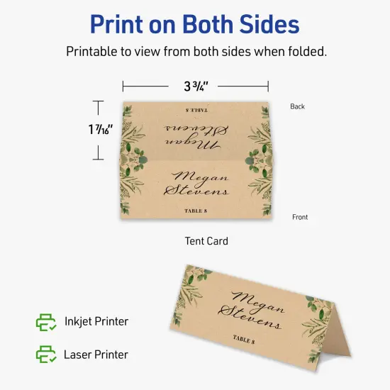 Avery Kraft Brown Place Cards, 1-7/16" x 3-3/4" Rectangle {6}