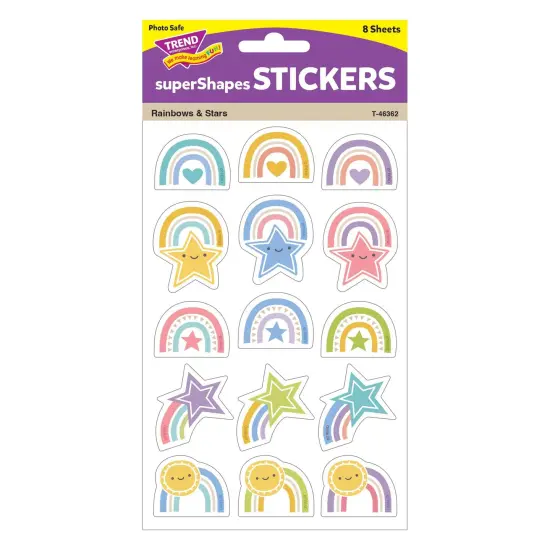 Rainbows & Stars Large superShapes Stickers, 120 Per Pack, 6 Packs {2}