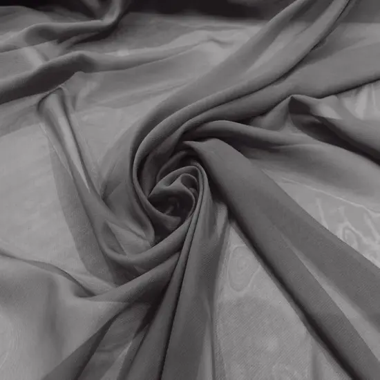 1 Yard 58/60" Width Solid Chiffon Lightweight Soft Polyester Fabric Charcoal {1}