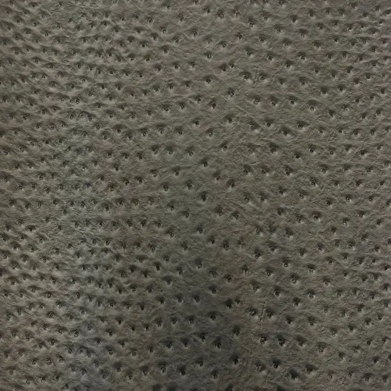 1 Yard Faux Leather Vinyl Fabric Ostrich Texture Upholstery Handbags Wallets 54" Width Charcoal Gray {1}