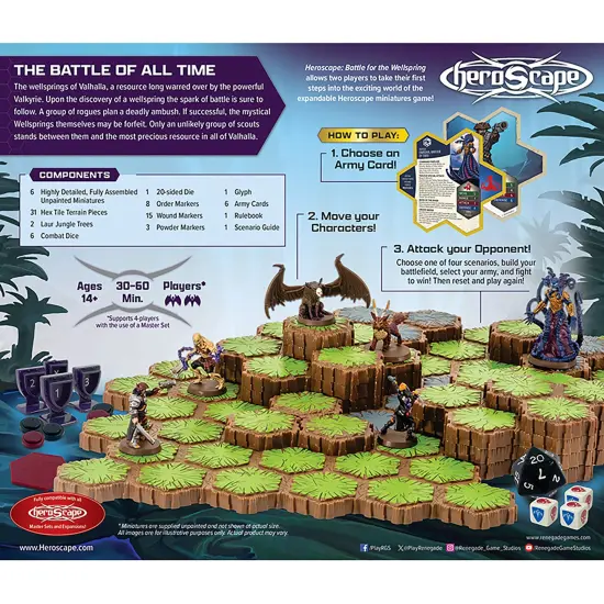 Renegade Game Studios: Heroscape - Battle for The Wellspring Battle Box - Terrain Tile & Miniatures Game, Strategy Valhalla Battles, Age 14+, 2 Player {3}