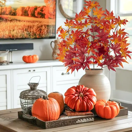 Artificial Maple Leaves Fall Branches {4}