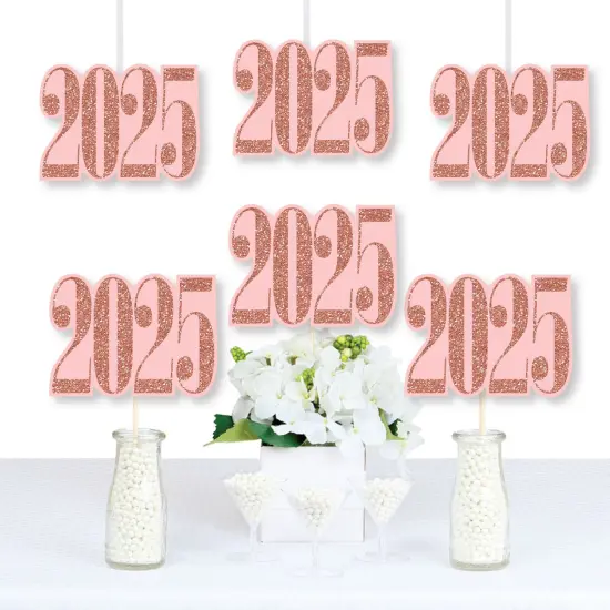 Big Dot of Happiness Rose Gold Grad - 2025 Decorations DIY Graduation Party Essentials - Set of 20 {1}