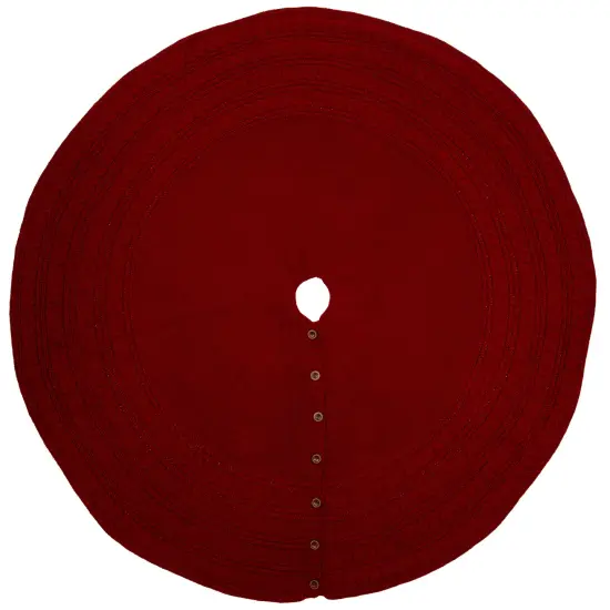 Northlight Knitted Sweater Tree Skirt with Buttons - 72&ldquo; - Red {3}