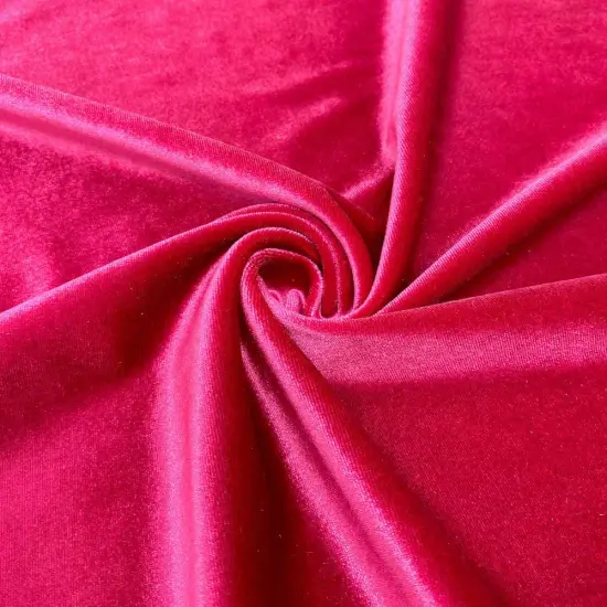 1 Yard Soft Stretch Velvet Fabric for Fashion Dancewear Costumes 58 60 Inch Width Fuchsia {1}