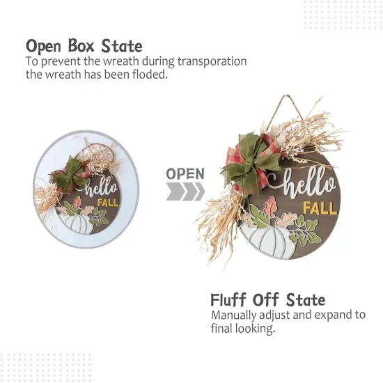 Hello Fall Door Sign Wreath with Burlap Bow(Coffee) {3}