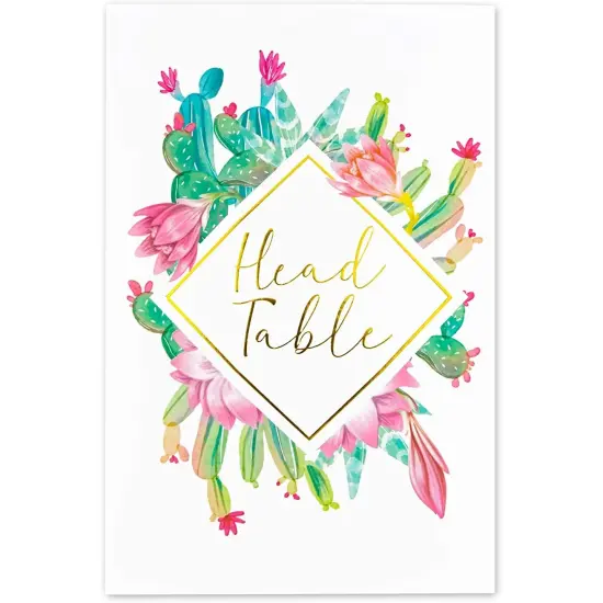 Succulent Wedding Table Numbers, 1-25, Centerpiece Decorations (4 x 6 in, 25 Pack) White {5}