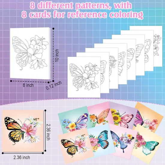 36 Pcs Paint and Sip Kit - 8'' x 10'' Pre Drawn Canvas (Butterfly) {4}