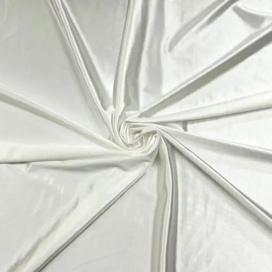 1 Yard Deluxe Heavy Shiny Polyester Spandex Fabric Stretch Knit for Activewear & Swimwear 58/60 Inches Wide Off White {1}