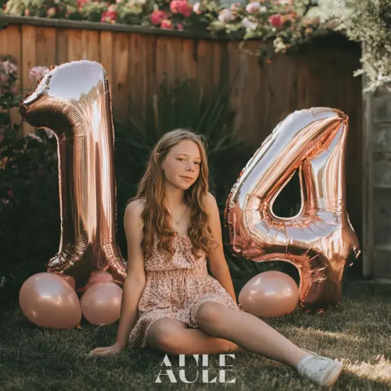 40 Inch Large 14 Balloon Numbers Rose Gold Big Foil Number Balloons {3}