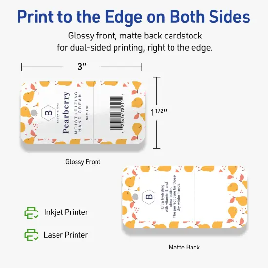 Avery Printable Perforated Rounded Rectangle Price Tags, Sure Feed Technology, 1-1/2" x 3", Glossy White Cardstock, Print-to-The-Edge, Laser/Inkjet Printable, 100 Total {12}