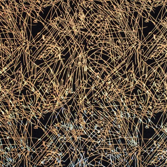 1 Yard Nylon Spandex Fabric with Dancing Splash Hologram Foil 58/60 Inch Width Black Red {2}