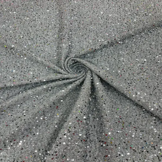 1 Yard Metallic Lame Confetti Sequins Spandex Fabric Stretchy Polyester 58-60 inches width Red {6}