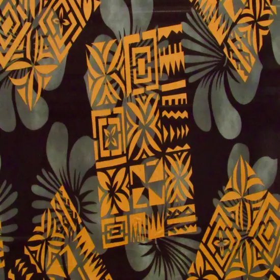 1 Yard Hibiscus Geometric Floral Design Rayon Fabric 45 Inches Width Blue {3}