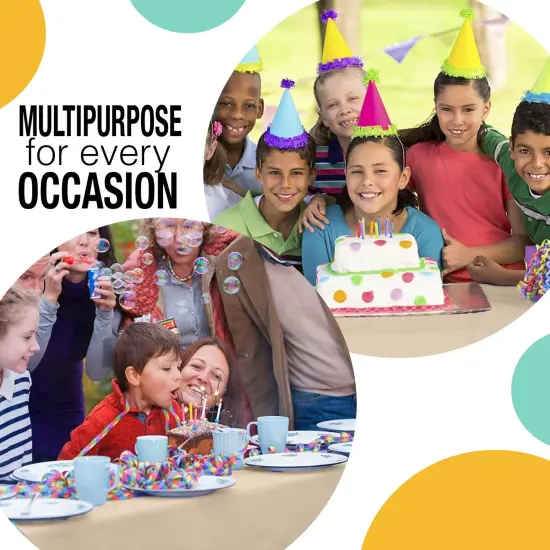  Party Solids 54" x 300' Plastic Table Cover Roll with Slide Cutter &ndash; Cut-to-Size Dispenser Box &ndash; Makes Up to 36 Disposable 8' Rectangle Tablecloths by Exquisite Ivory {6}