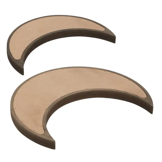 2 Piece Wooden Crescent Moon Tray for Crystals and Essential Oils, Rustic Style Home Decor for Nursery (Brown) {5}