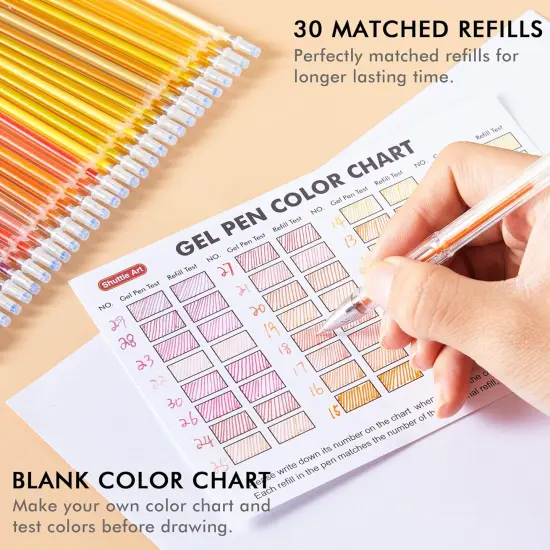 60 Pack Red Yellow Tone Gel Pens, 30 Red Orange Yellow Gel Pens with 30 Refills for Adults Coloring Books Journaling Drawing Nature, Landscapes, Animals Scenes {3}