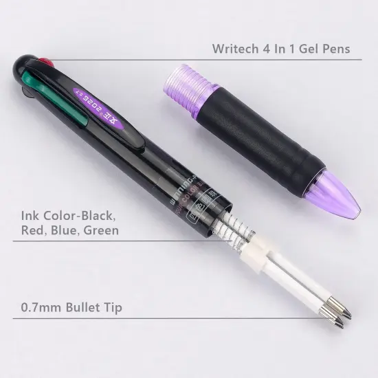 8 Pack Multicolor Ballpoint Pens 4-in-1 0.7mm Colored Retractable Ballpoint Gift Pens for Office School Supplies Students Gift {2}