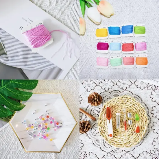 Embroidery Floss, Friendship Bracelet String Kit - 276Pcs Thread and Accessories - Perfect for Bracelet Making & DIY Embroidery Projects | Bonus Accessories Included- Supplies {5}