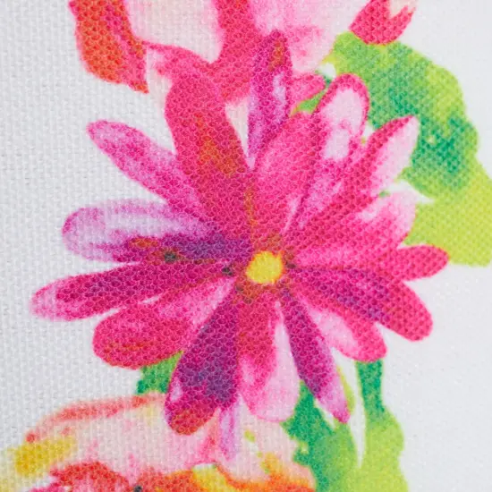 Set of 2 Reusable Monogram Letter I Personalized Canvas Tote Bags for Women, Floral Design (29 Inches) White {4}