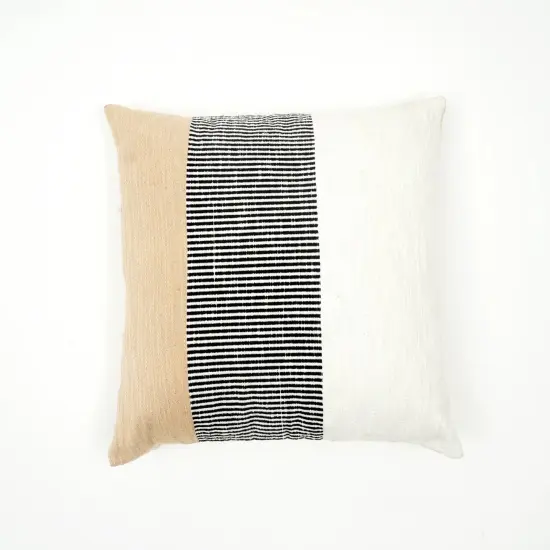 Handwoven Abstract Throw Pillow with Filler &ndash; 22" x 22", Modern Decorative Cushion {2}