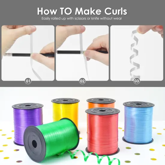 White Curling Ribbon, Balloon String 500 Yard for Gift Wrapping {3}