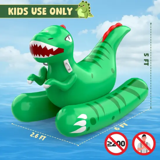 Inflatable Dinosaur Swimming Pool Float for Kids with Sprinkler for Yards, 2-in-1 Summer Water Toys 72" Large Pool Raft Outdoor Party Toys for Adults Kids {3}