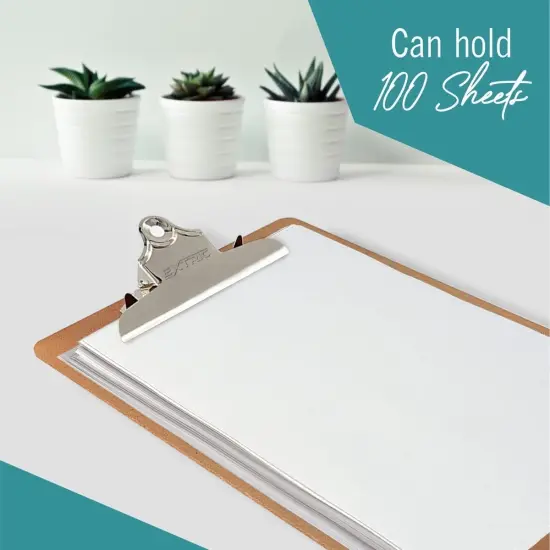 6 Clipboards Standard A4 Letter Size, 9x12.5 inch Wooden Clipboard with 6" Metal Clip, Hardboard, Ideal for 8.5 x 11 Inch Paper, for Office, School, and Home Use {3}