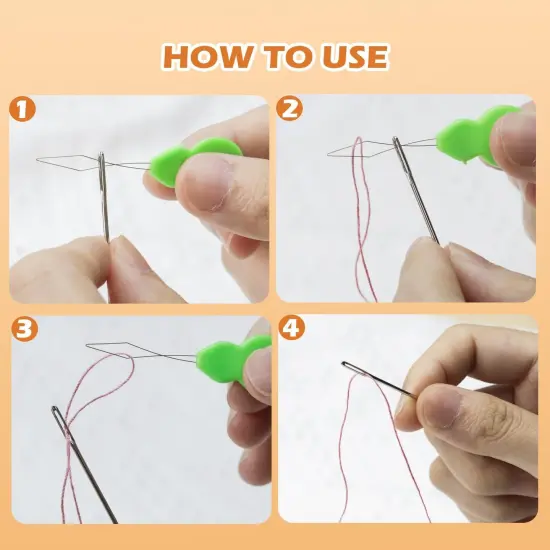 60 PCS Large Eye Sewing Needles, 6 Sizes Hand Sewing Needles, Leather Needle Embroidery Thread Needle, Stainless Hand Quilting Needles with Threaders for Hand Sewing Art Crafts {4}