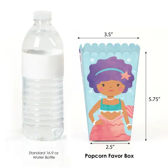 Big Dot of Happiness Mermaid Popcorn Boxes, Assorted Mermaids Birthday Party Favor Popcorn Treat Boxes - Set of 12 {3}