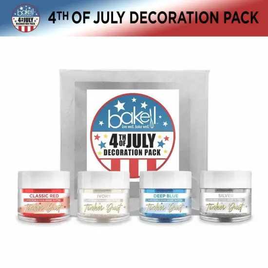 4th of July 4-Piece Tinker Dust Edible Glitter 5 Gram Jar Set (4 PC) {1}