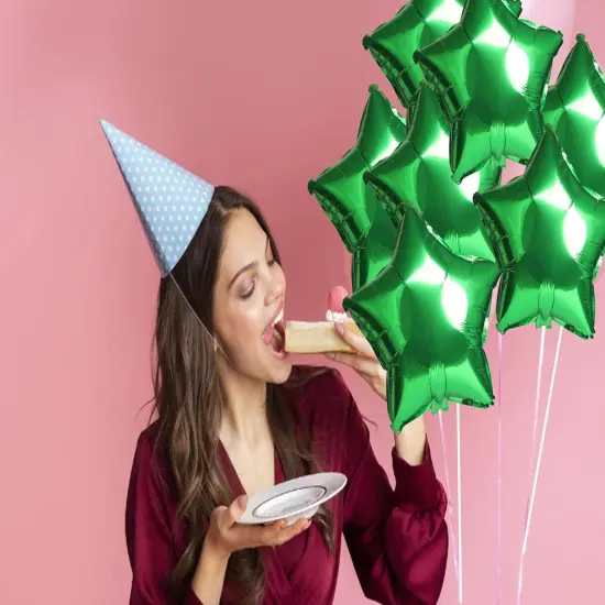 10PCS 18" Star Balloons Foil Balloons Foil Membrane Balloons Party & Wedding Decoration, Green {4}