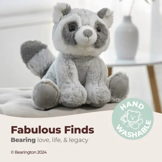 Bearington Ringo Plush Raccoon Stuffed Animal, 10.5 Inch, For Ages 1-14 Grey {3}