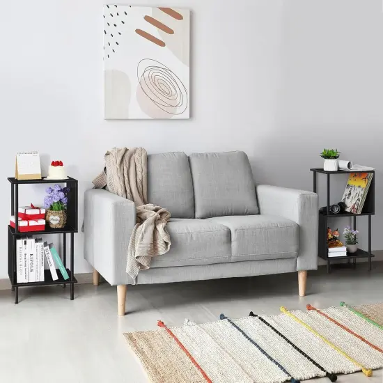 3-Tier S-Shaped Small Bookshelf &ndash; Compact Black Bookcase Organizer for Home Office, Kids&rsquo; Room, Living Room (15.7&rdquo;x11.8&rdquo;x31.8&rdquo;) {6}