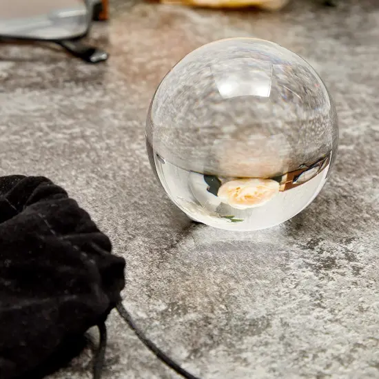 2 Pack Clear Acrylic Fushigi Juggling Balls with Velvet Bag for Beginners {5}